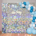 36 Pcs Iridescent Silver Shimmer Wall Backdrop Panels for Party