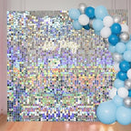 36 Pcs Iridescent Silver Shimmer Wall Backdrop Panels for Party