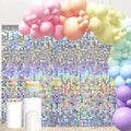 36 Pcs Iridescent Silver Shimmer Wall Backdrop Panels for Party Decorations in Iridescent Silver