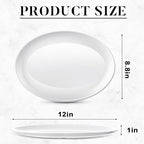 36 Pcs Large Serving Platters Oval Trays White Plates Serving Dish for Wedding Party Restaurant Home Steak, alternate view 3
