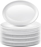 36 Pcs Large Serving Platters Oval Trays White Plates Serving Dish for Wedding Party Restaurant Home Steak