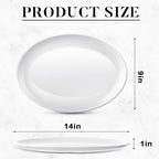 36 Pcs Large Serving Platters Oval Trays White Plates Serving Dish for Wedding Party Restaurant Home Steak, alternate view 3