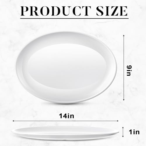 36 Pcs Large Serving Platters Oval Trays White Plates Serving Dish for Wedding Party Restaurant Home Steak, alternate view 3