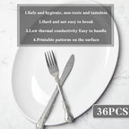 36 Pcs Large Serving Platters Oval Trays White Plates Serving Dish for Wedding Party Restaurant Home Steak, alternate view 4