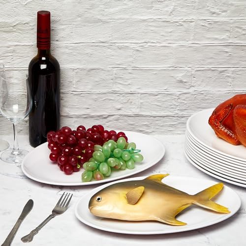 36 Pcs Large Serving Platters Oval Trays White Plates Serving Dish for Wedding Party Restaurant Home Steak, alternate view 6