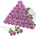36 Pcs Lilac Purple Artificial Roses with Long Stems in Lilac