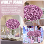 36 Pcs Lilac Purple Artificial Roses with Long Stems in Lilac, alternate view 6