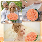 36 Pcs Peach Pink Artificial Roses with Long Stems in Peach Pink, alternate view 4