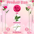 36 Pcs Pink, Hot Pink Artificial Roses with Long Stems in Pink, hot Pink, alternate view 4
