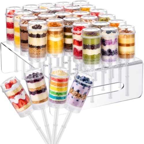 36 Pcs Push Cake Pop Containers and 1 Pcs 30 Hole Cake Pop Stand in 30 Hole