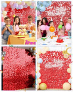 36 Pcs Red Shimmer Wall Backdrop Panels for Party, Red Sequin Backdrop for Birthday Graduation Home Party, alternate view 3