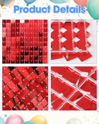 36 Pcs Red Shimmer Wall Backdrop Panels for Party, Red Sequin Backdrop for Birthday Graduation Home Party, alternate view 5