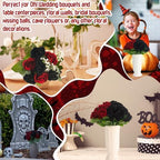 36 Pcs Silk Black Red Rose Bouquet Bridal Artificial Flowers in Black, Red, alternate view 7