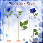 36 Pcs Silk Blue White Rose Bouquet Bridal Artificial Flowers in Blue, White, alternate view 2