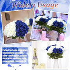 36 Pcs Silk Blue White Rose Bouquet Bridal Artificial Flowers in Blue, White, alternate view 6