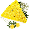 36 Pcs Silk Yellow Rose Bouquet Bridal Artificial Flowers in Yellow