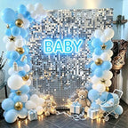 36 Pcs Silver Shimmer Wall Backdrop,6x6 FT for Party in 6x6 FT, alternate view 6