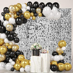 36 Pcs Silver Shimmer Wall Backdrop Panels for Birthday Party Decorations