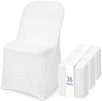 36 Pcs White Folding Chair Covers Spandex Stretch Slipcover