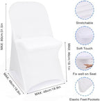 36 Pcs White Folding Chair Covers Spandex Stretch Slipcover, alternate view 2