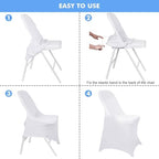 36 Pcs White Folding Chair Covers Spandex Stretch Slipcover, alternate view 3