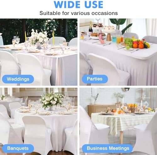 36 Pcs White Folding Chair Covers Spandex Stretch Slipcover, alternate view 4