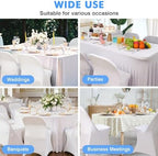 36 Pcs White Folding Chair Covers Spandex Stretch Slipcover, alternate view 4