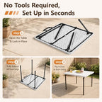 36" Square Folding Table, Portable Card Table with Built-in Handle, Support up to 400 LBS, Heavy Duty Foldable, alternate