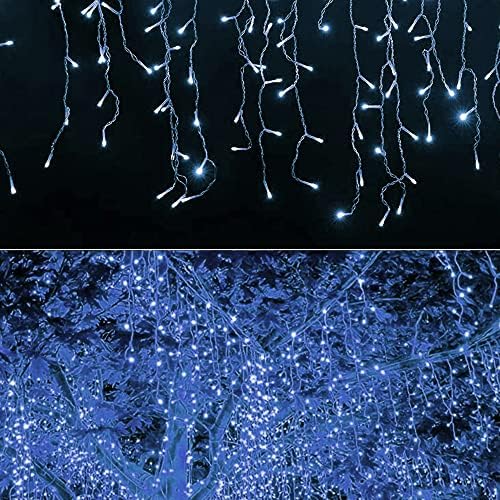 360 LED Christmas Icicle Lights, 29.5 FT 8 Modes Curtain Fairy Lights with 60 Drops, Connectable Xmas String, alternate view