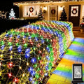 360 LED Net Lights, 21ft x 5ft Colorful Christmas Mesh Lights Clear Wire 8 Modes, Connectable Waterproof String