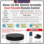 360 Rotating Platform,13.8Inch/35cm Remote Motorized Turntable,400lbs Capacity Motorized Rotating Display Stand, alternate