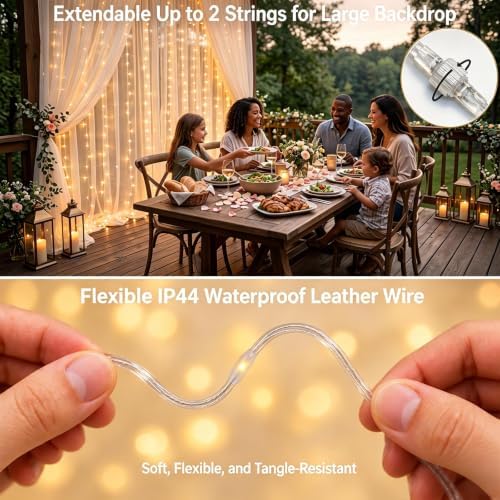 360LED Curtain Lights Dual Colors, 10ft x 10ft Curtain Fairy Lights, Connectable String Lights with Remote, alternate view 5