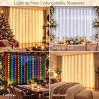 360LED Curtain Lights Dual Colors, 10ft x 10ft Curtain Fairy Lights, Connectable String Lights with Remote, alternate view 6