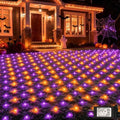 360LED Net Lights Halloween Decorations, 21ft x 5ft Purple Orange Mesh Lights with 8 Modes & Timer, Connectable