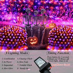 360LED Net Lights Halloween Decorations, 21ft x 5ft Purple Orange Mesh Lights with 8 Modes & Timer, Connectable, alternate