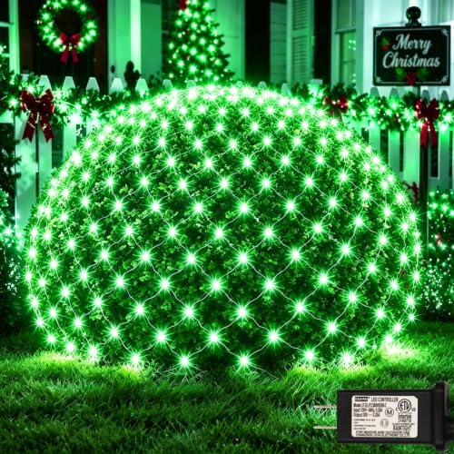 360LED Net Lights Outdoor, 21ft x 5ft Christmas Net Lights Connectable 8 Lighting Modes, Waterproof Bush