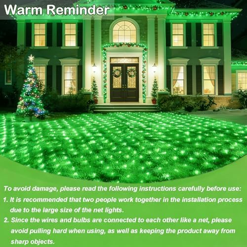 360LED Net Lights Outdoor, 21ft x 5ft Christmas Net Lights Connectable 8 Lighting Modes, Waterproof Bush, alternate view 3