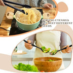 36Pc Plastic Serving Utensils Set Disposable Tong Spoon for Buffet in Black, alternate view 7