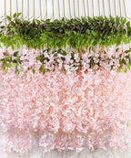 36pcs Artificial Wisteria Flowers 3.6 Feet/Piece Pink Dense Artificial Fake Wisteria Vine Ratta Hanging Garland