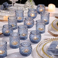 36Pcs Assorted Blue Votive Candle Holders, Blue Candle Holders for Wedding Table Decor, Tea Lights Candle Holder