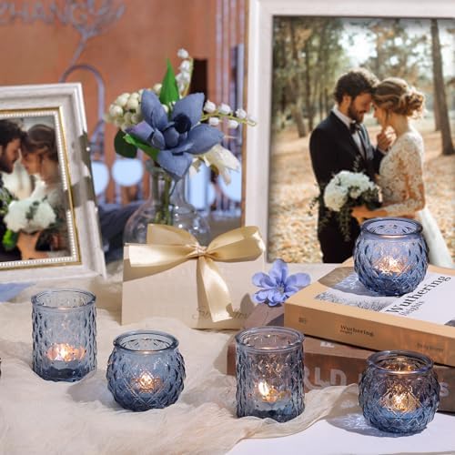 36Pcs Assorted Blue Votive Candle Holders, Blue Candle Holders for Wedding Table Decor, Tea Lights Candle Holder, alternate