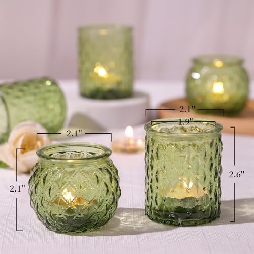 36Pcs Assorted Green Votive Candle Holders, Tea Lights Candle Holder for Table Centerpiece, Green Candle Holders, alternate