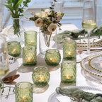36Pcs Assorted Green Votive Candle Holders, Tea Lights Candle Holder for Table Centerpiece, Green Candle Holders, alternate