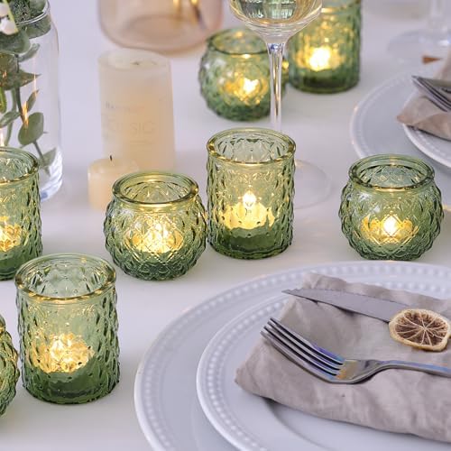 36Pcs Assorted Green Votive Candle Holders, Tea Lights Candle Holder for Table Centerpiece, Green Candle Holders, alternate