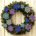 36pcs Light Purple Blue Silver Christmas Snowflake Ornaments, Plastic Glitter Hanging Snow Flakes for Christmas, alternate