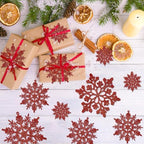 36pcs Red Christmas Snowflake Ornaments, Plastic Glitter Hanging Snow Flakes for Christmas Tree Decorations, alternate view 4