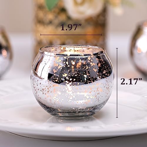 36pcs Silver Votive Candle Holders - Elegant Mercury Glass Tea Light Candle Holder Set for Weddings, Holiday, alternate view