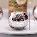 36pcs Silver Votive Candle Holders - Elegant Mercury Glass Tea Light Candle Holder Set for Weddings, Holiday, alternate view