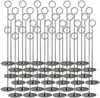 36PK Table Number Holders Place Card Holders 12 Inch Table Card Holders Steel Card Holders for Photos, Food
