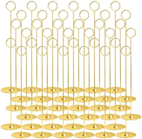 36PK Table Number Holders Place Card Holders 12 Inch Table Card Holders Steel Card Holders for Photos, Food